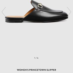 Black Leather Women's Princetown Slipper